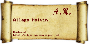Allaga Malvin névjegykártya